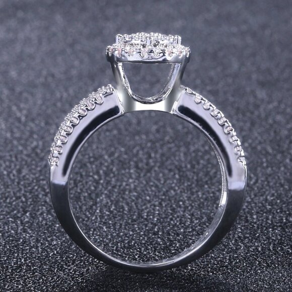 Charm Gemstone Zircon Luxury Diamond Chunky Rings for Women, INDN8167 - Picture 4 of 5